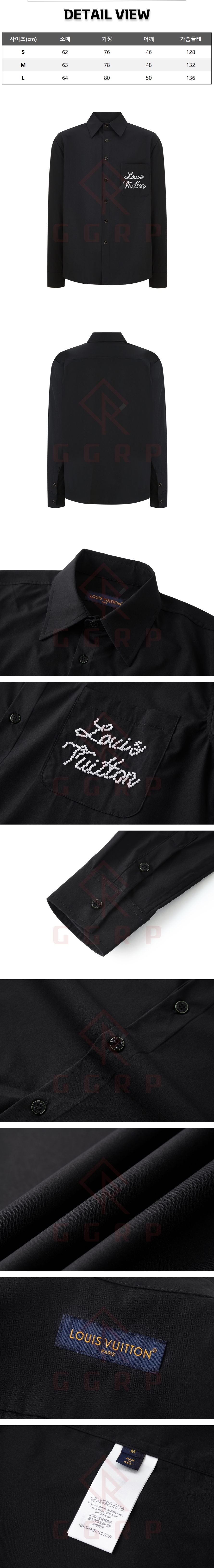 zz040[잔디집] 루이비통 시그니처 엠브로이더 블랙 셔츠.jpg