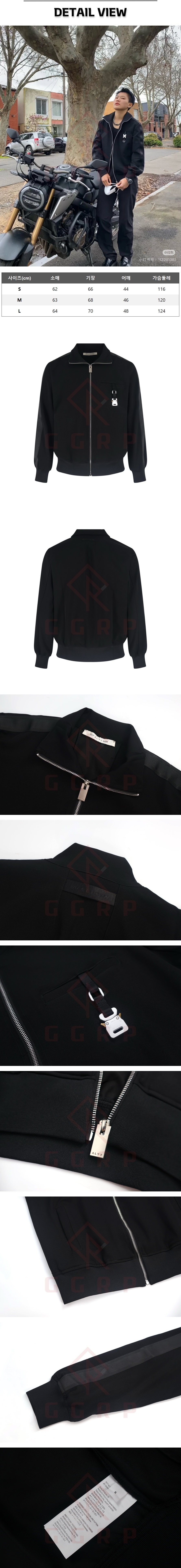 zz235[잔디집] 1017 알릭스 9SM 테이프 슬리브 롤러코스터 버클 블랙 집업 자켓.jpg