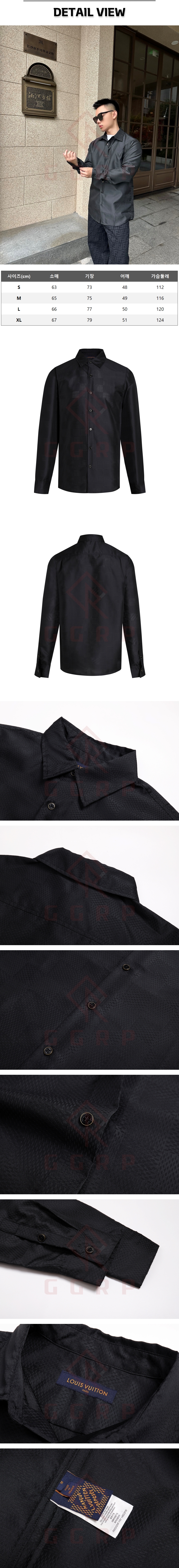 zz264[잔디집] 루이비통 다미에 롱 슬리브 블랙 셔츠.jpg