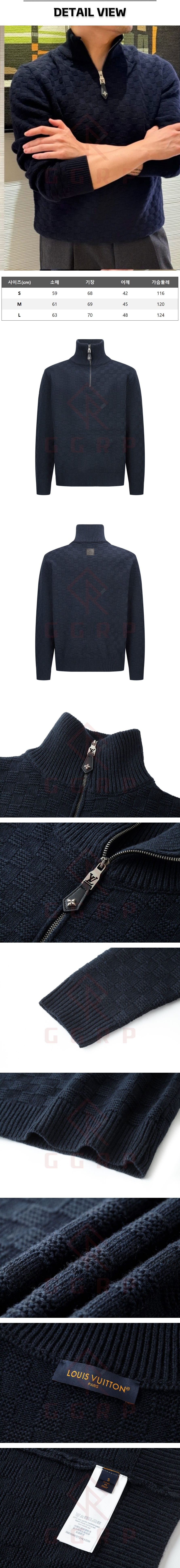zz285[잔디집] 루이비통 캐시미어 울 블렌드 하프 집 풀오버 블랙 니트.jpg
