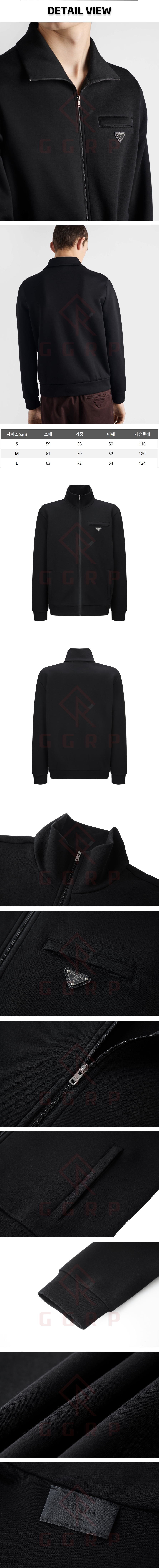 zz360[잔디집] 프라다 로고 블랙 집업 자켓.jpg