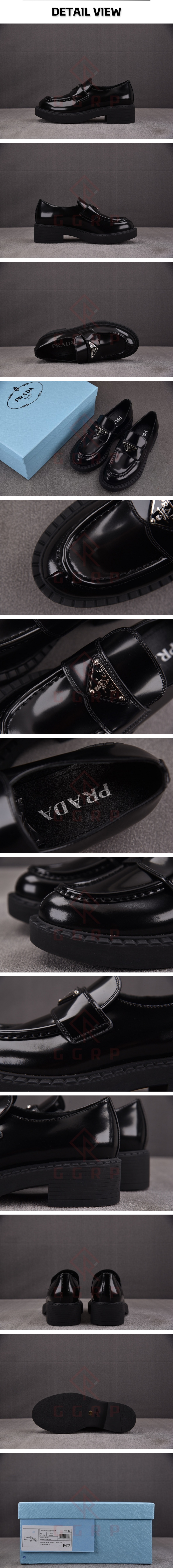 1번 1224 프라다 브러쉬드 블랙 레더 로퍼.jpg