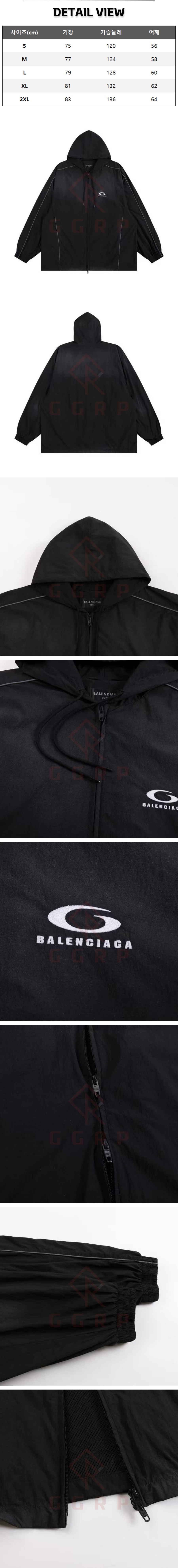 11번 0116 발렌시아가 루프 스포츠 워시드 블랙 트랙 자켓.jpg