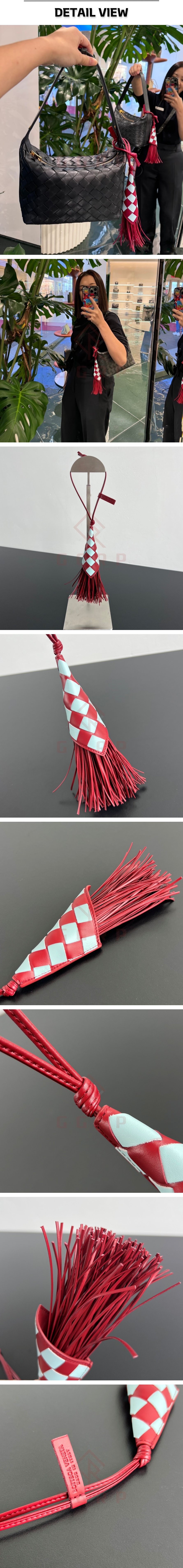 14번 1205 보테가 베네타 프린지 참 다크 레드 키링.jpg