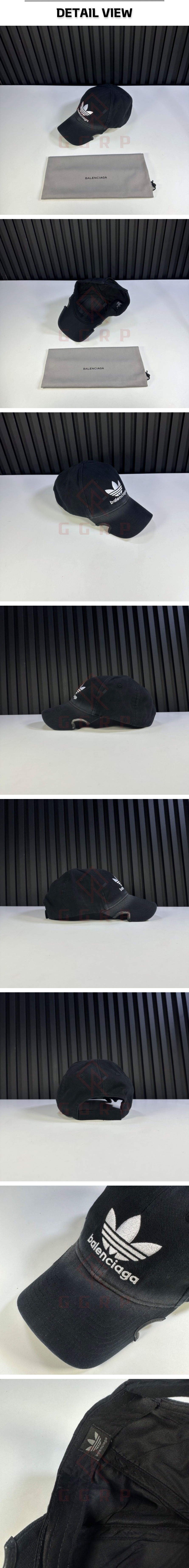 17번 1205 발렌시아가 X 아디다스 블랙 드릴 볼캡.jpg