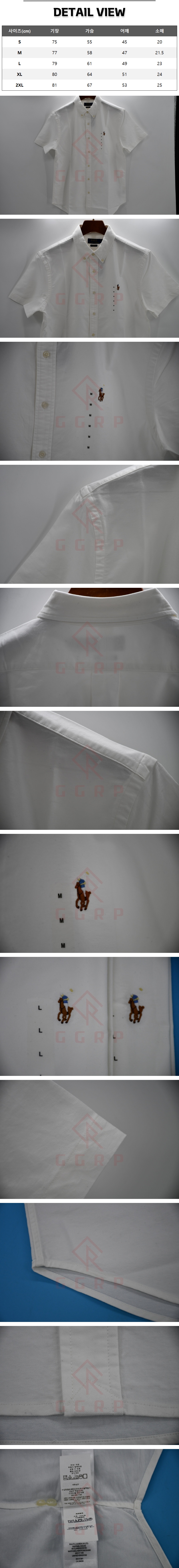 20번 1211 폴로 랄프로렌 샴브레이 화이트 반팔 셔츠.jpg