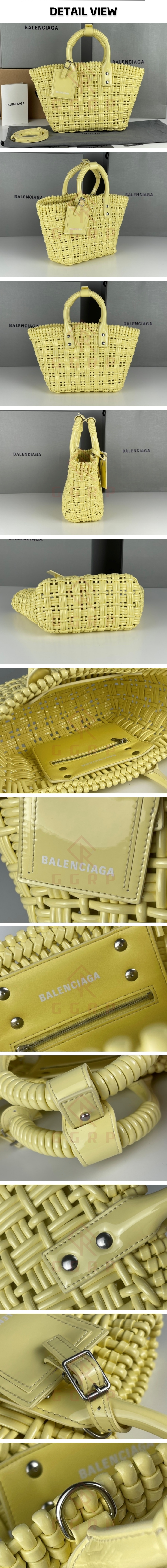 28번 1205 발렌시아가 XS 비스트로 바스켓 라이트 옐로우 토트백.jpg