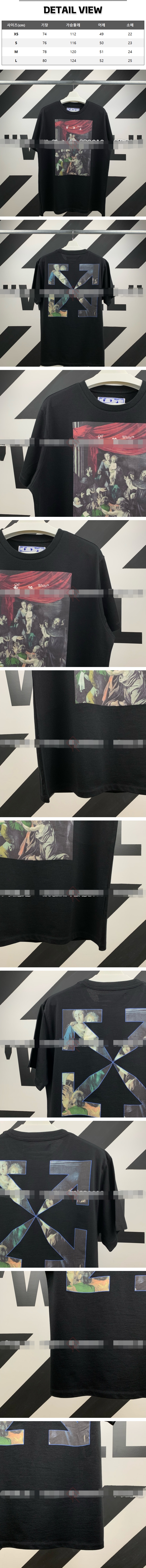 8번 1215 오프화이트 카라바지오 프린팅 블랙 티셔츠.jpg