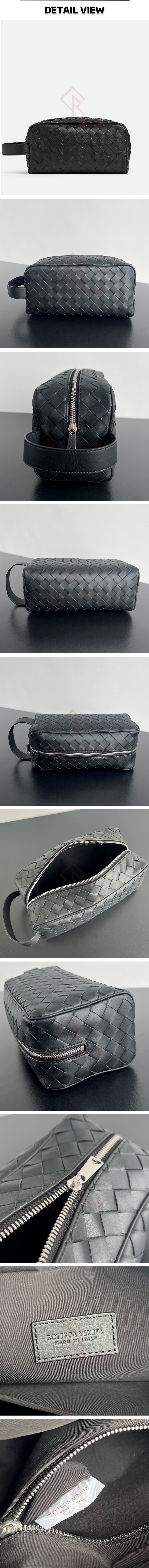 9번 1205 보테가 베네타 인트레치아토 트래블러 블랙 파우치.jpg