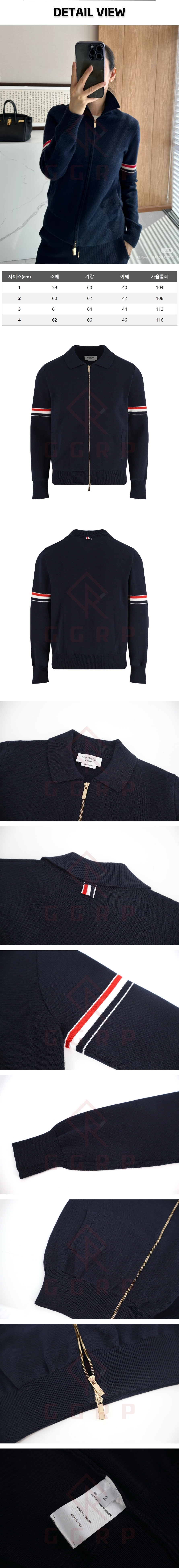 zb587[잔디집] 톰브라운 암밴드 밀라노 스티치 코튼 네이비 봄버 자켓.jpg