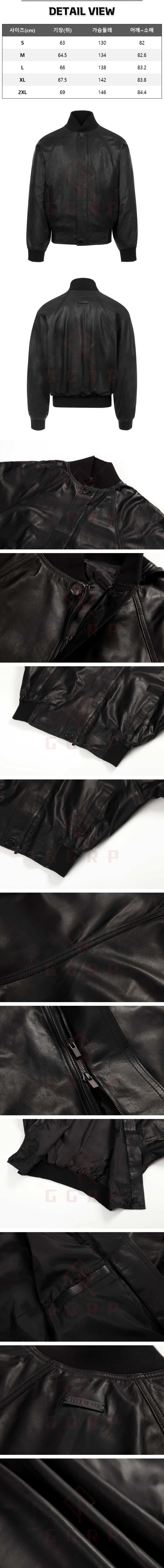 11번 0330 피어오브갓 시즌7 무스탕 MA-1 양가죽 레더 블랙 자켓.jpg